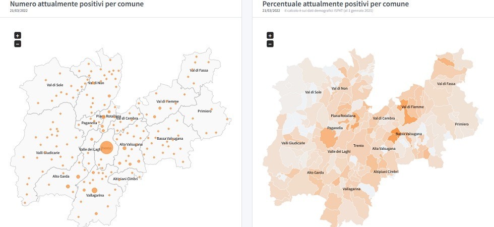Covid in Trentino, trovati 3 nuovi positivi a Predaia e contagio all'1% all'Altipiano della Vigolana
